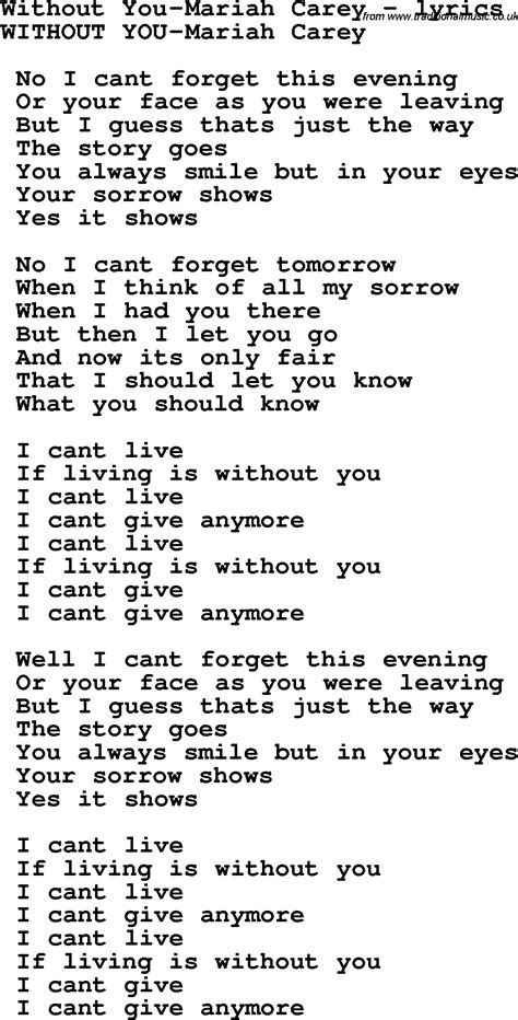 without you lyrics